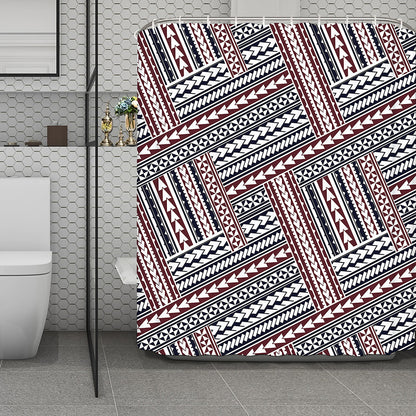 Maori Tribal Pattern Print Polyester Shower Curtain