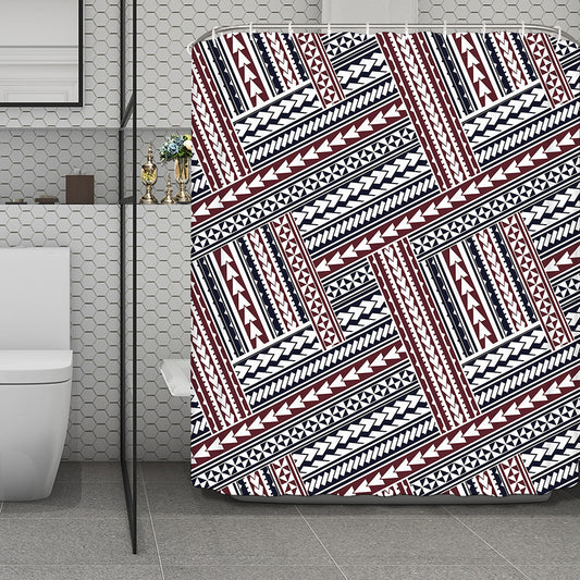 Maori Tribal Pattern Print Polyester Shower Curtain