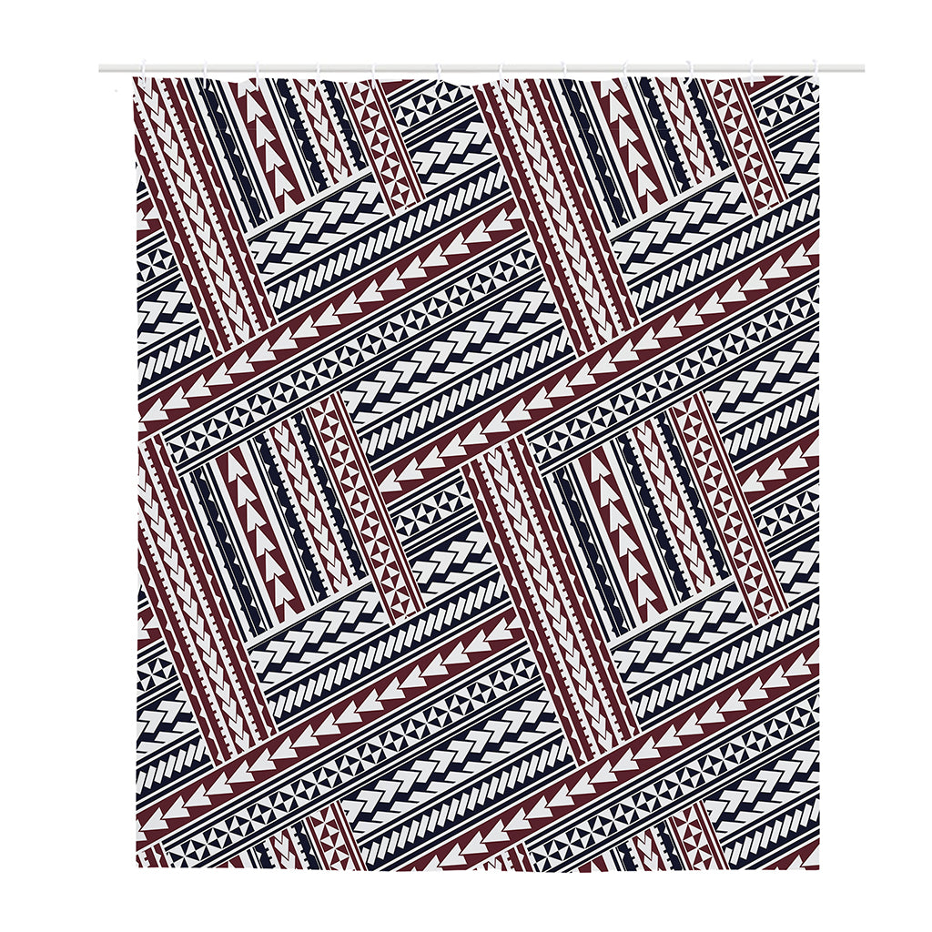 Maori Tribal Pattern Print Polyester Shower Curtain