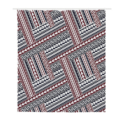 Maori Tribal Pattern Print Polyester Shower Curtain