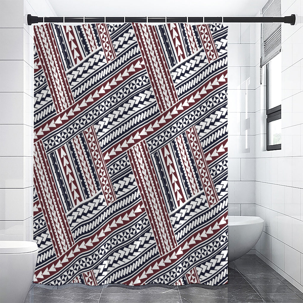 Maori Tribal Pattern Print Premium Shower Curtain