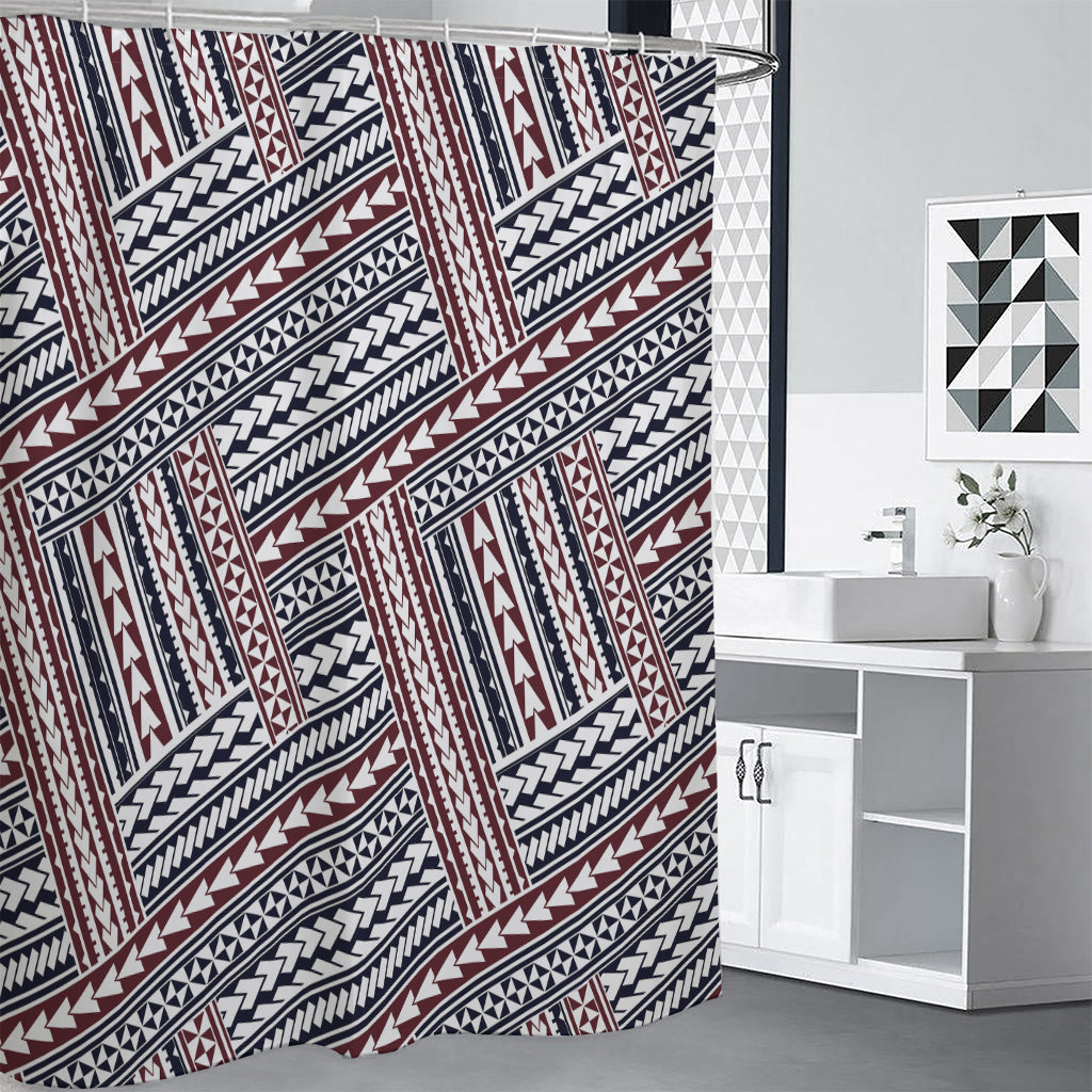 Maori Tribal Pattern Print Premium Shower Curtain