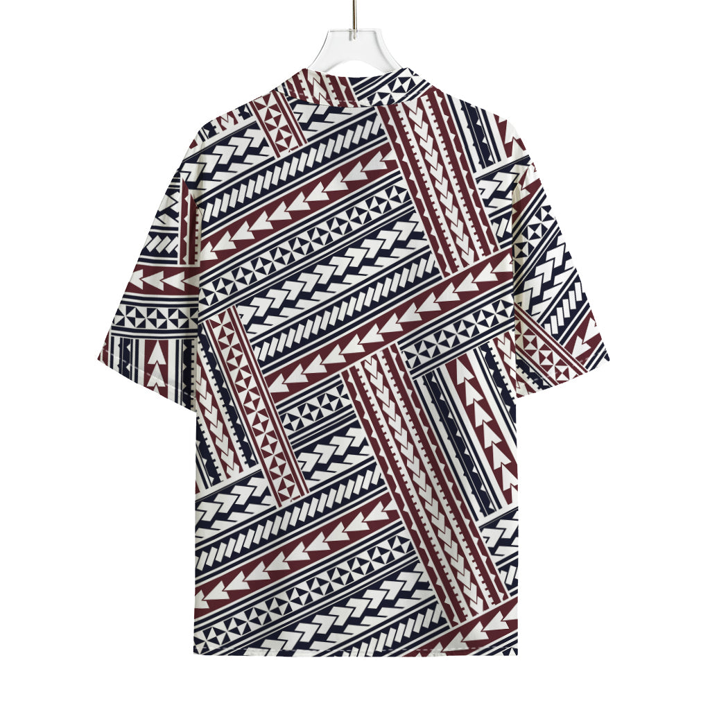 Maori Tribal Pattern Print Rayon Hawaiian Shirt