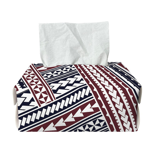 Maori Tribal Pattern Print Rectangle Tissue Box Cover