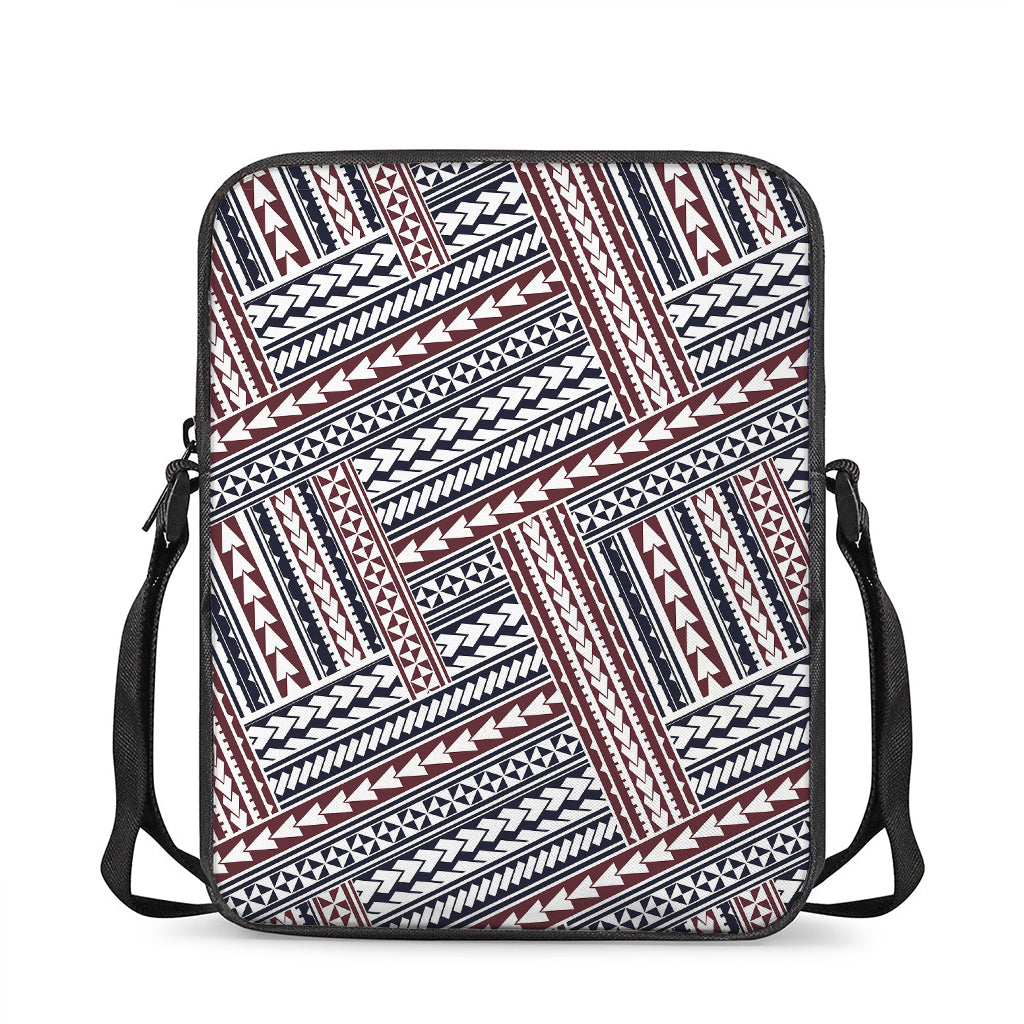 Maori Tribal Pattern Print Rectangular Crossbody Bag