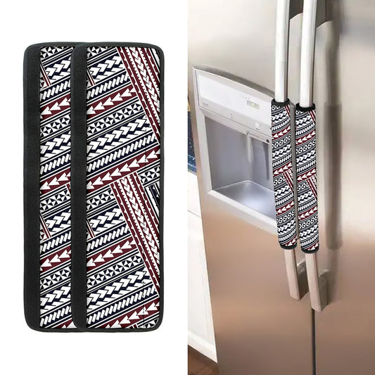 Maori Tribal Pattern Print Refrigerator Handle Covers