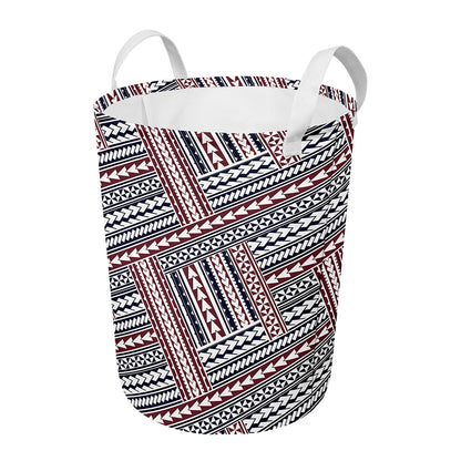Maori Tribal Pattern Print Round Laundry Basket