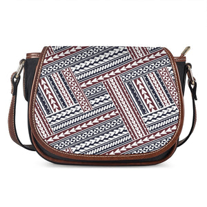 Maori Tribal Pattern Print Saddle Bag