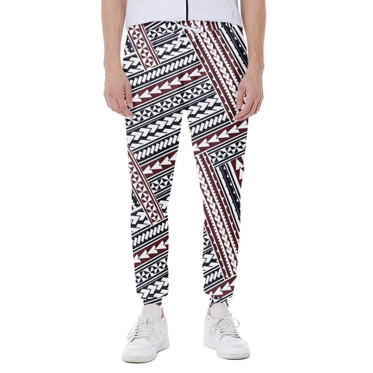 Maori Tribal Pattern Print Scuba Joggers