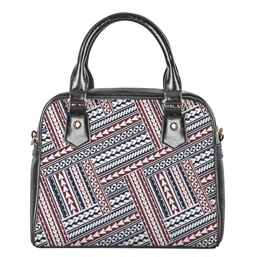 Maori Tribal Pattern Print Shoulder Handbag