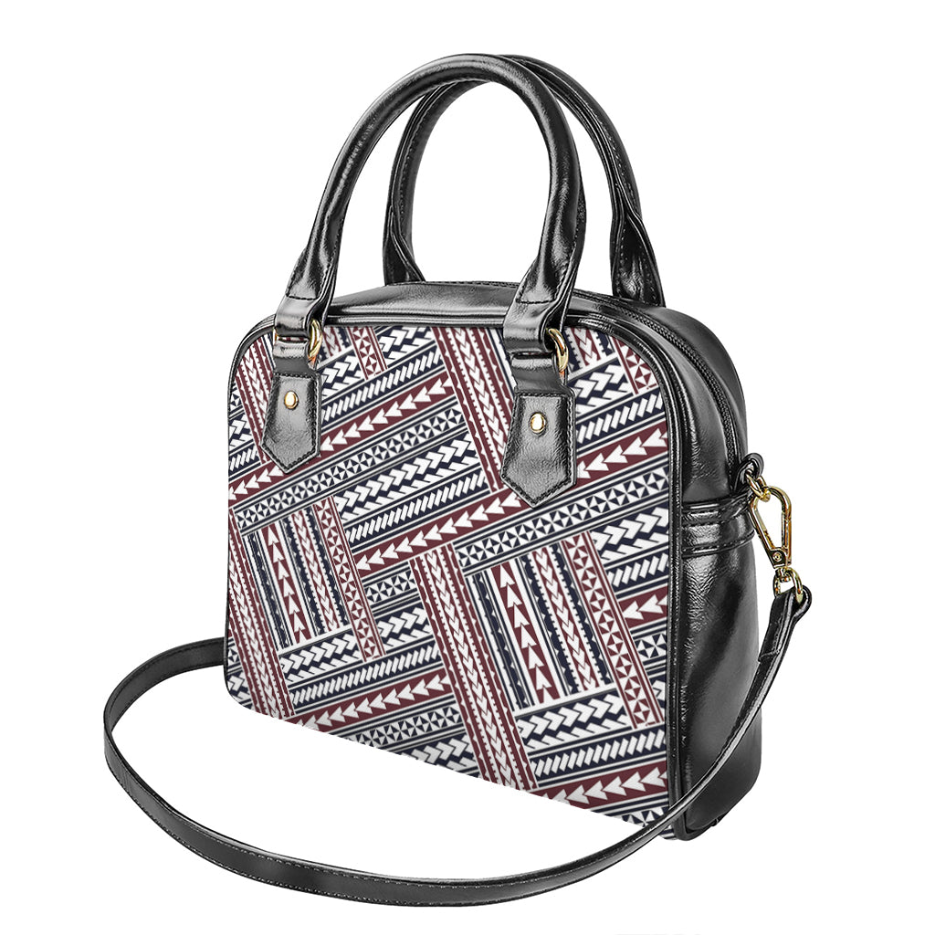 Maori Tribal Pattern Print Shoulder Handbag