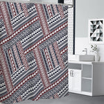 Maori Tribal Pattern Print Shower Curtain