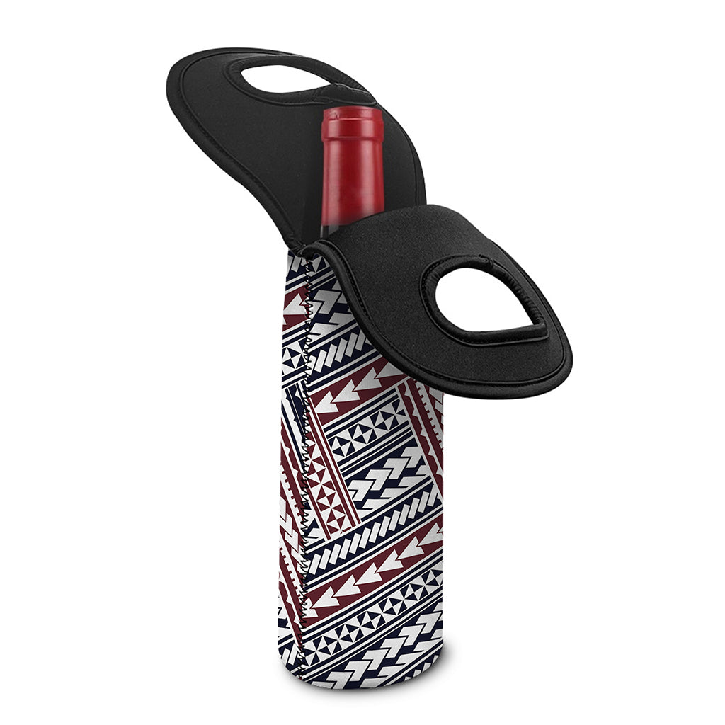 Maori Tribal Pattern Print Single Neoprene Wine Tote