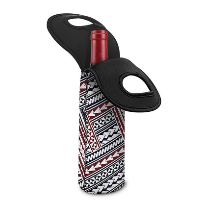 Maori Tribal Pattern Print Single Neoprene Wine Tote
