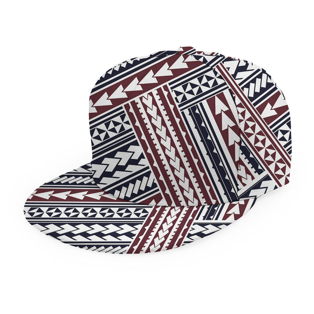 Maori Tribal Pattern Print Snapback Cap