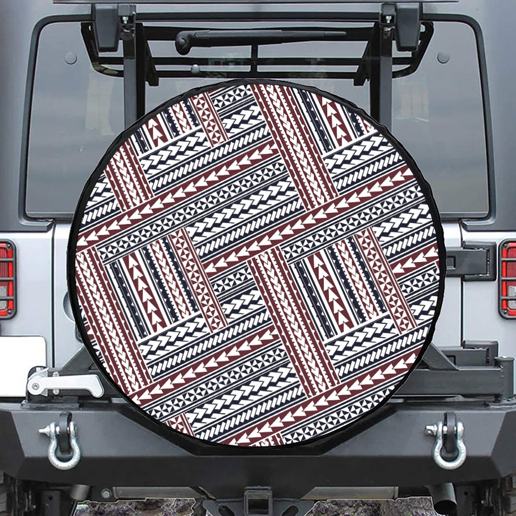 Maori Tribal Pattern Print Tire Cover