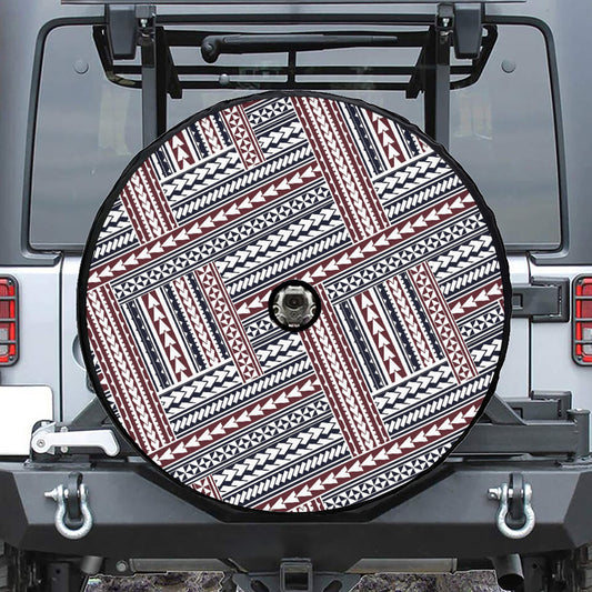 Maori Tribal Pattern Print Tire Cover With Camera Hole