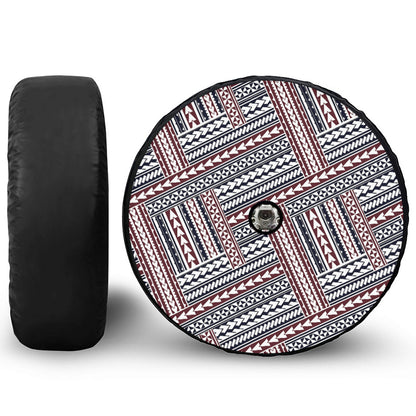 Maori Tribal Pattern Print Tire Cover With Camera Hole