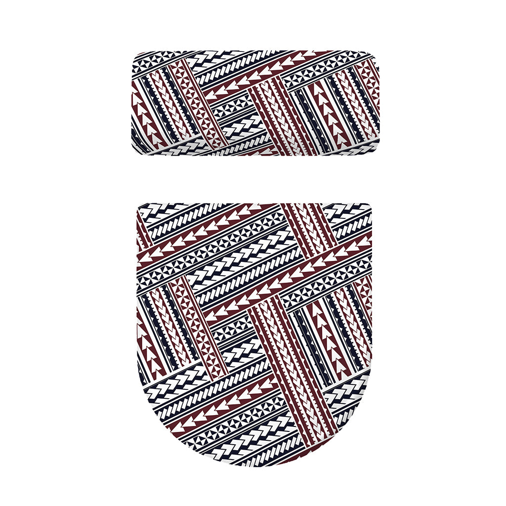 Maori Tribal Pattern Print Toilet Lid And Tank Cover Set