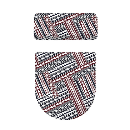 Maori Tribal Pattern Print Toilet Lid And Tank Cover Set