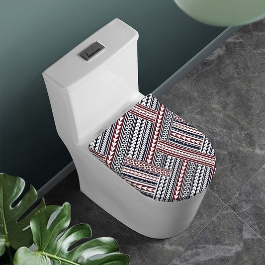 Maori Tribal Pattern Print Toilet Lid Cover