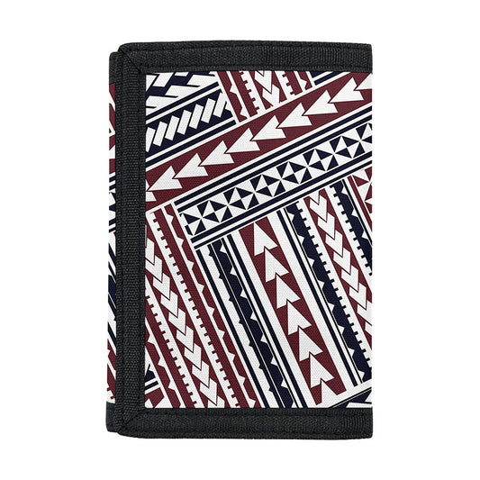 Maori Tribal Pattern Print Trifold Wallet