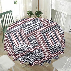 Maori Tribal Pattern Print Waterproof Round Tablecloth