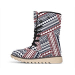 Maori Tribal Pattern Print Winter Boots