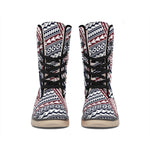 Maori Tribal Pattern Print Winter Boots