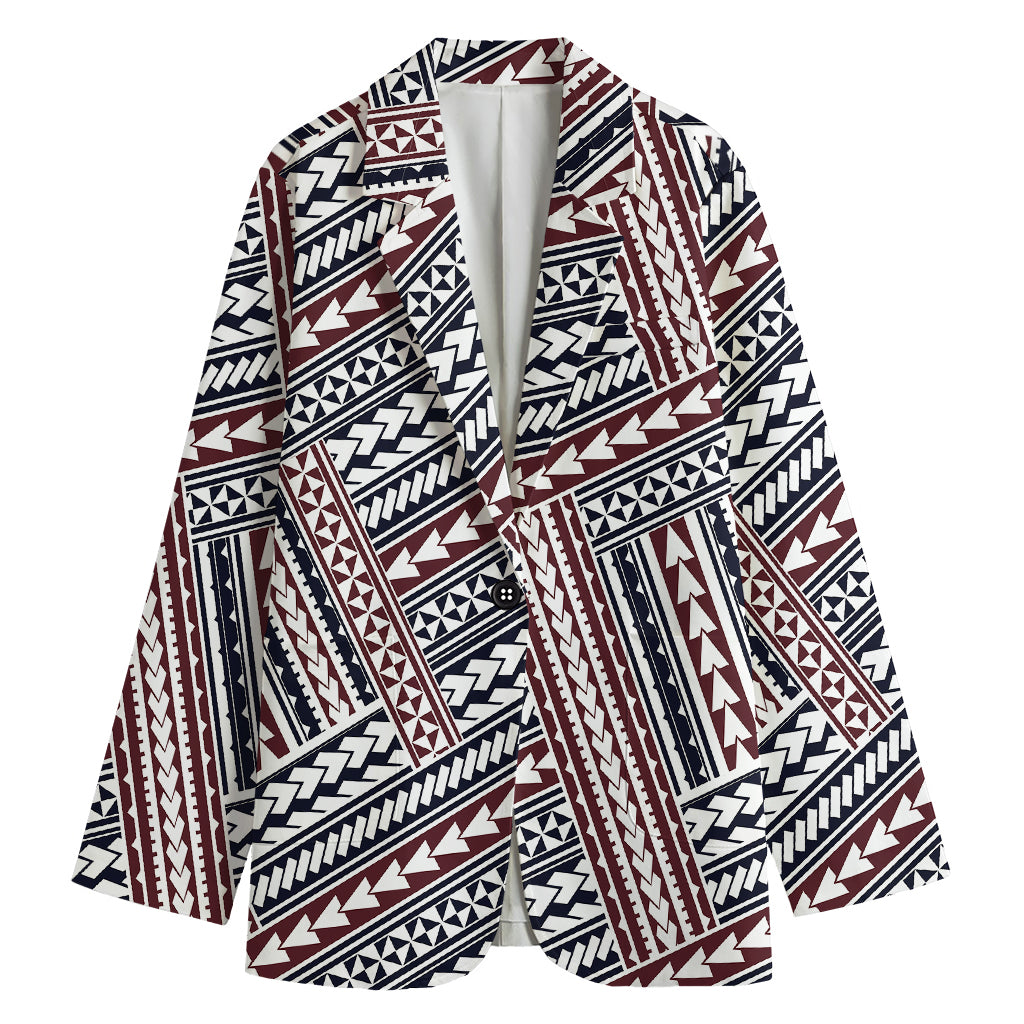 Maori Tribal Pattern Print Women's Blazer