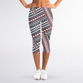 Maori Tribal Pattern Print Women's Capri Leggings