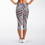 Maori Tribal Pattern Print Women's Capri Leggings