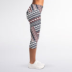 Maori Tribal Pattern Print Women's Capri Leggings