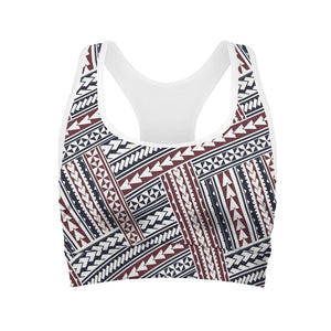 Maori Tribal Pattern Print Women's Sports Bra