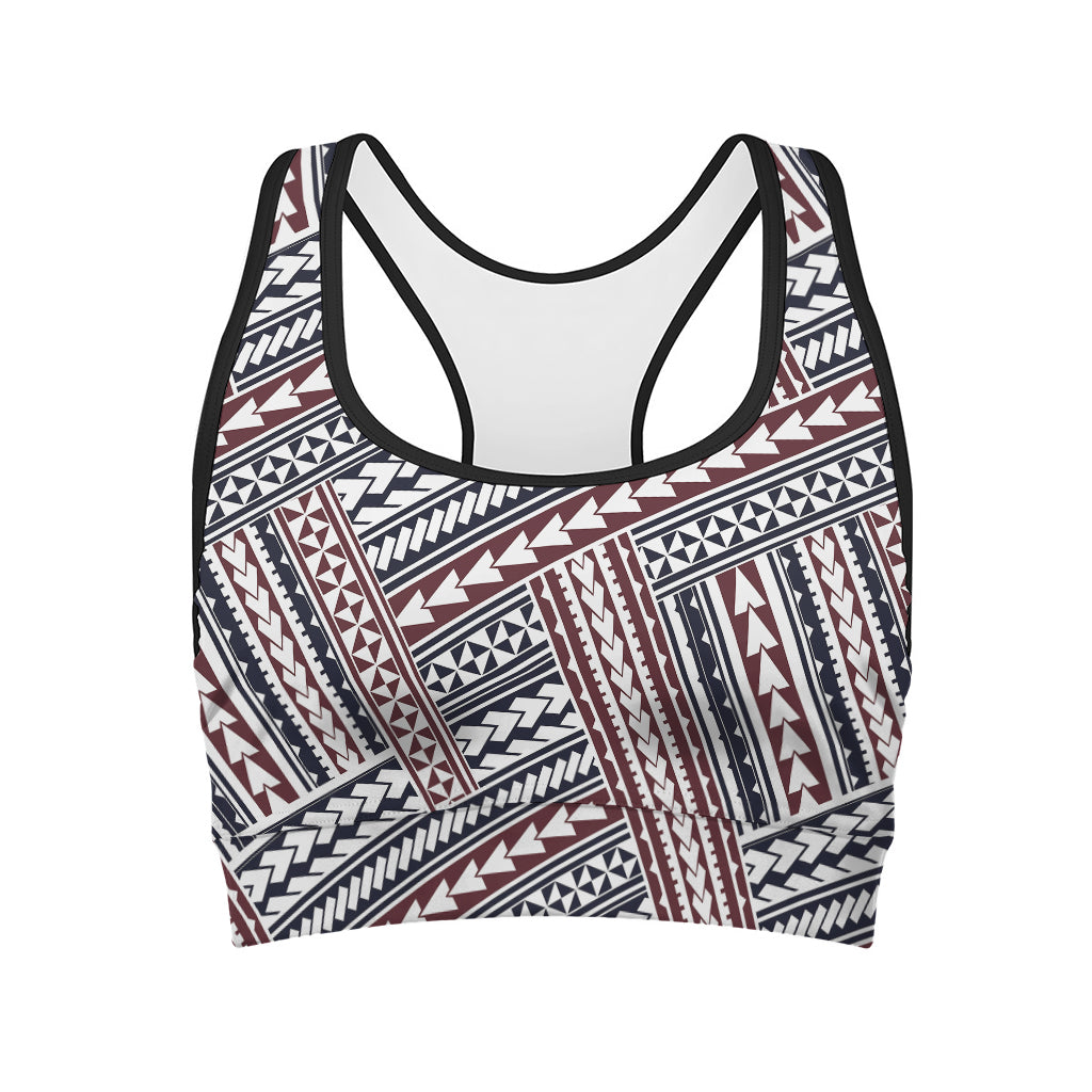 Maori Tribal Pattern Print Women's Sports Bra