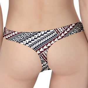 Maori Tribal Pattern Print Women's Thong