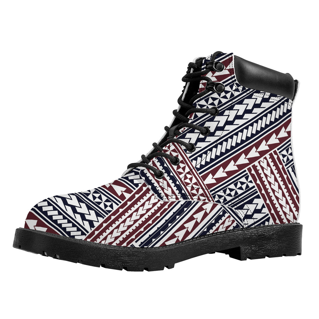 Maori Tribal Pattern Print Work Boots
