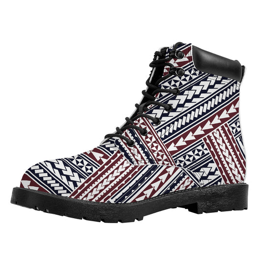 Maori Tribal Pattern Print Work Boots