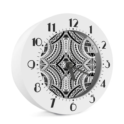 Maori Tribal Polynesian Tattoo Print Alarm Clock