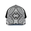 Maori Tribal Polynesian Tattoo Print Black Mesh Trucker Hat