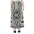 Maori Tribal Polynesian Tattoo Print Chiffon Maxi Skirt