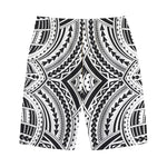 Maori Tribal Polynesian Tattoo Print Cotton Shorts