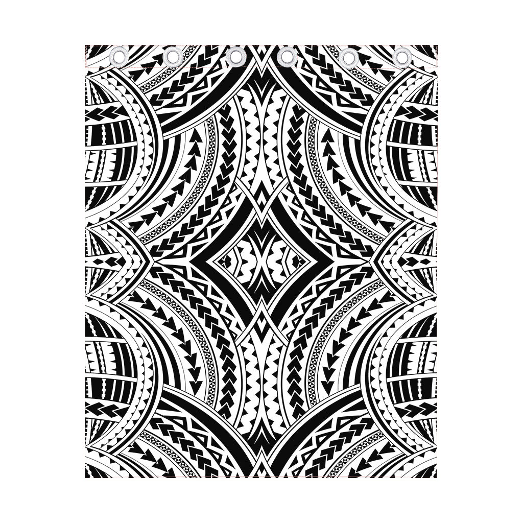 Maori Tribal Polynesian Tattoo Print Curtain