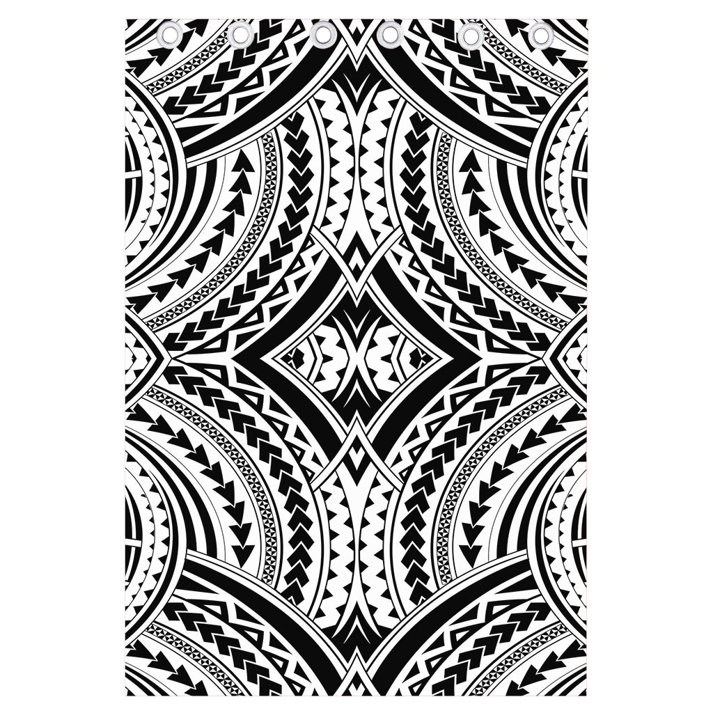 Maori Tribal Polynesian Tattoo Print Curtain