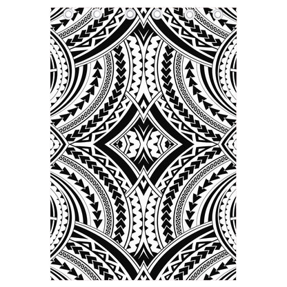 Maori Tribal Polynesian Tattoo Print Curtain