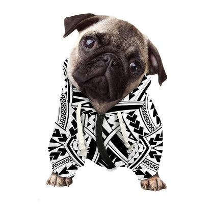 Maori Tribal Polynesian Tattoo Print Dog Zip Up Hoodie