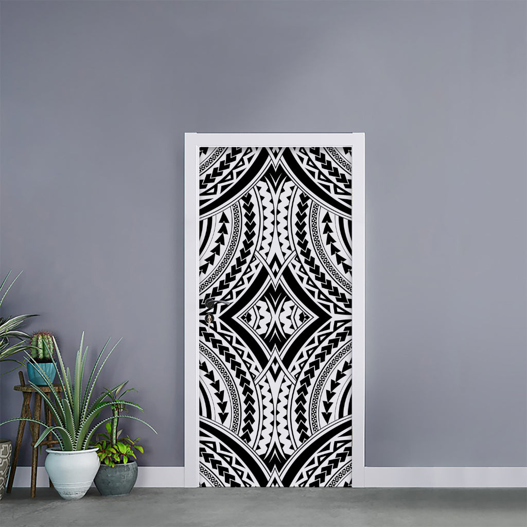 Maori Tribal Polynesian Tattoo Print Door Sticker