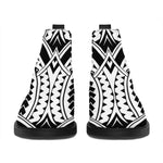 Maori Tribal Polynesian Tattoo Print Flat Ankle Boots