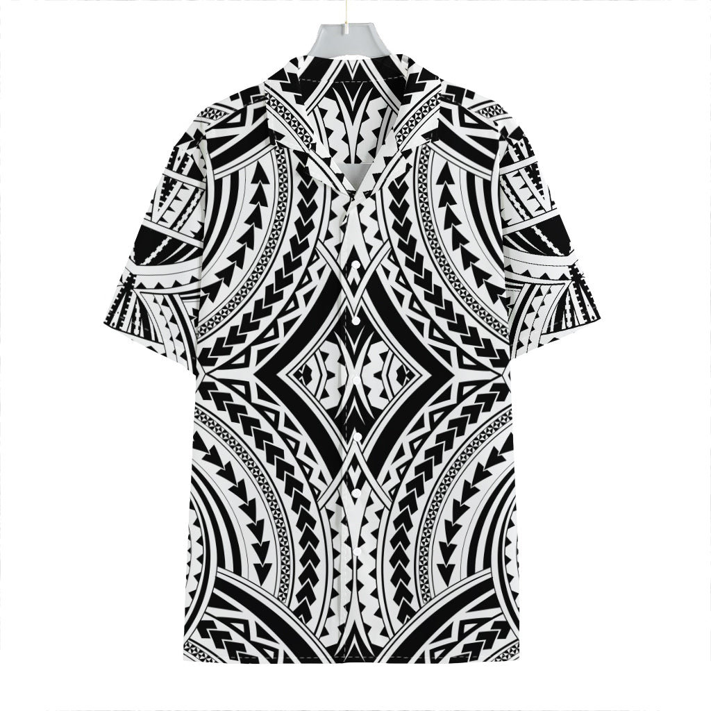 Maori Tribal Polynesian Tattoo Print Hawaiian Shirt