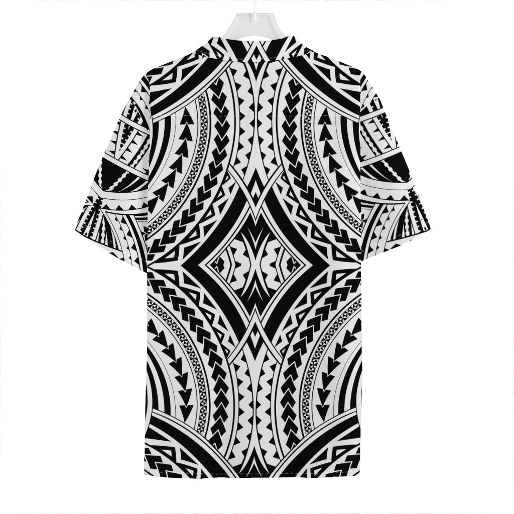 Maori Tribal Polynesian Tattoo Print Hawaiian Shirt